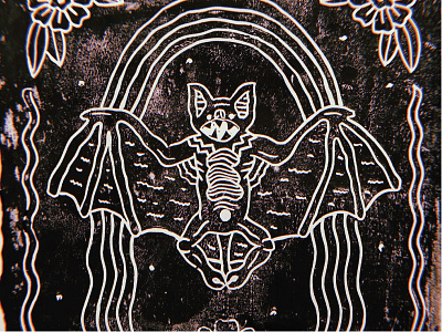 Help americana bat black black and white design flash floral handmade illustration illustrator ink lino print linocut music oh sees printing tattoo thee oh sees traditional tshirt