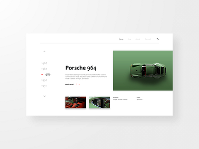 Sportcar UI car clean design green landing page minimal porsche sport ui ux web