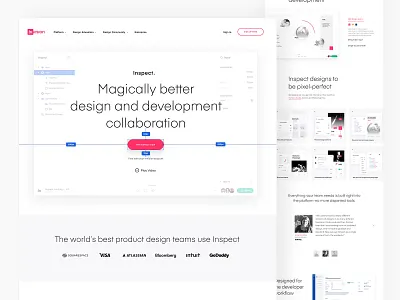 InVision's Inspect - Design and development collaboration tool. collaboration design development inspect invision landing page web design