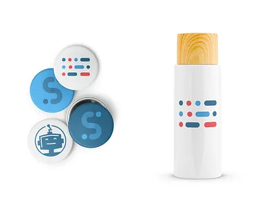 Springs IT Goods blue brand brand agency brand and identity branding it logo logo design logo mark mascot robot tech company tech logo