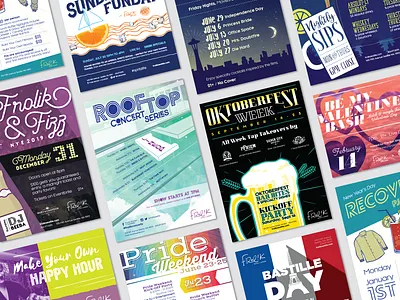 Fave Flyers ad branding colorful custom type design event illustration invitation playful poster typography vector