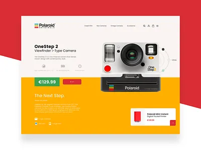 Polaroid Originals - Ecommerce Page Design camera clean color concept design ecommerce landing page polaroid retro shop ui ux vintage web