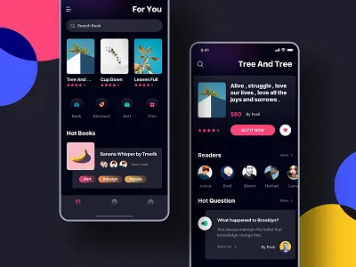 Recent interface practice on reading black interface book interface daily practice dark ui gradual icon ios 11 large title reading interface ui ui ux design