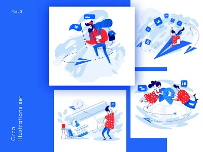 Orca Illustrations set -part 3 design illustration ui vector