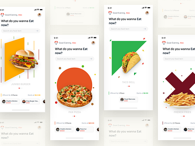 Parachute_Food App app application booking clean colorful fast food foodies h2ssr illustration interface ios ios12 logo minimal order pizza restaurant ui ux