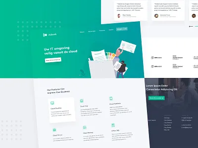 Asbuck Website Design cloud app company web exploration visual brand green color gradient landing page concept minimal logo modern cool personalize it ui ux undraw illustration
