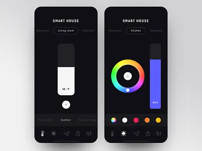 Smart House App Interface app application application design application ui clean clean creative home app house light luxury minimal minimalistic product simple sketch smart house smart house app temperature ui ux