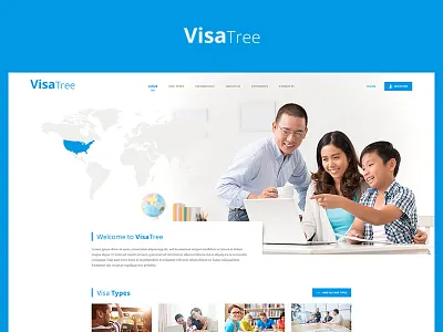 VisaTree app blue design logo project redesign ui ux web website