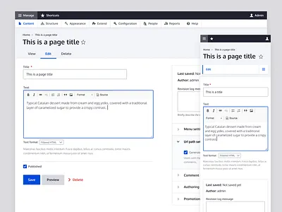 New Drupal 8 Node Edit form claro drupal drupal 8 drupal ui edit editor form node node edit refresh ui