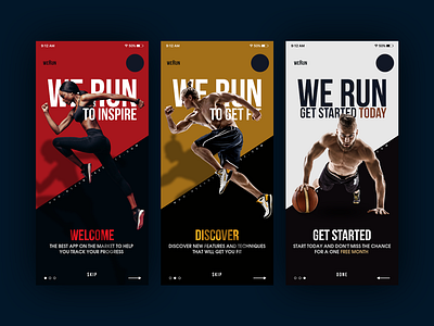 Running App Onboarding adobe xd onboarding running app sports app
