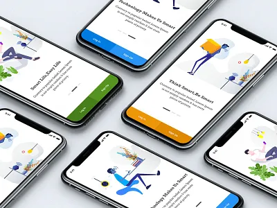 Onboarding Screen For Home Automation App design home app home automation home security illustration iot logo minimal mobile on boarding system technology typography ui ux