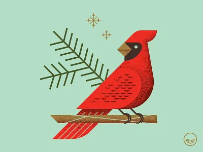 Christmas Illustration 2018 bird cardinal grain illustration texture vector art vector artwork vector illustration