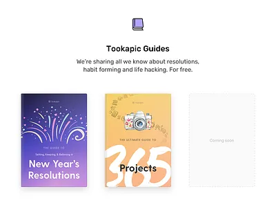 Tookapic Guides book clean cover ebook free freebie guide landing landing page minimal web webdesign