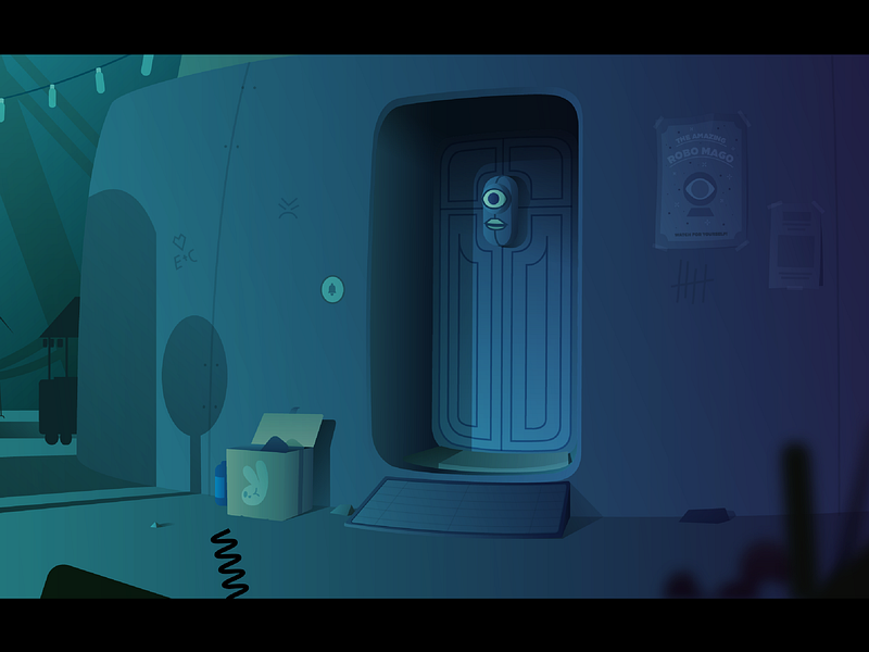 Yata's Entrance adobe illustrator epiphany game gradient illustration illustrator light robot vector