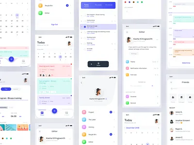 Schedule Application app card clean color date design interface project schedule ui ux