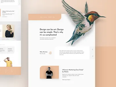 Uno Agency Landing Page agency birds case study creative design exploration landing page psd template services trend ui ui design ux web web design