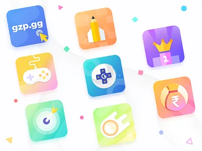 Colorful Icons Set app icon design app icons colorful icons gradient color gradient icons gradients graphic design icon illustration illustration logo design