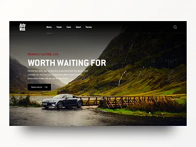 Autoweek concept autoweek cars clean concept design homepage landing page ui ux web website