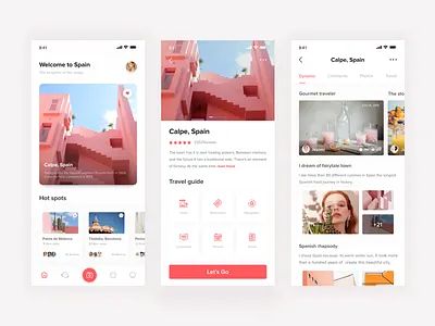 Tourism APP app card design list sketch tourism ui
