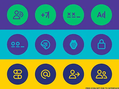 Free icon set for TV interface 💛 cinema design free icon illustration interface movie netflix tv ui vector