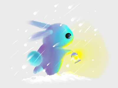 Colorful Christmas Critter, No. 05 bunny colorful christmas critter light snow