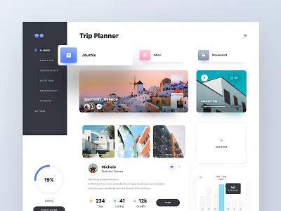 Minimal Dashboard Exploration chart crypto dashboard dashboard design dashboard flat design dashboard ui data data analysis gallery ico menu minimal photo travel ui ux web