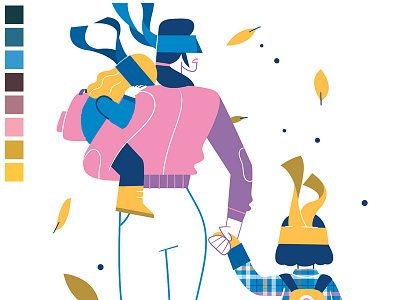Bird Box 🐦 birdbox flatdesign illustration kids mother movie survival vector whispers wind
