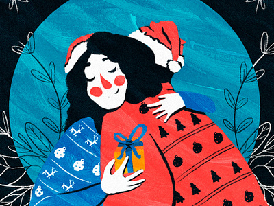 Xmas Love christmas couple gift illustration love nature