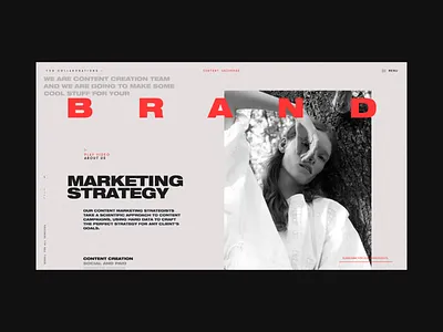 Content Universe Homepage Branding Services Page advertising branding branding agency concept design grid interface marketing photo promo promption services strategy studio typography ui ux web website