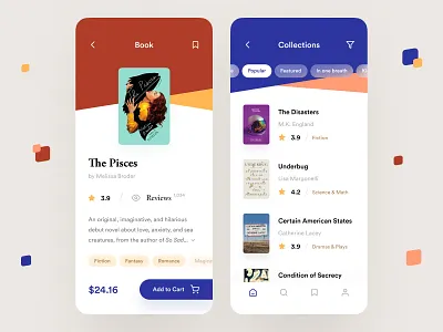 Reading App app clean colors concept design ios layout mobile ui ux