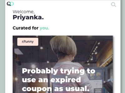 Curated for You app design curate curated for you daily ui homepage iphone 10 iphone x logo mobile design news reddit rfunny visual design