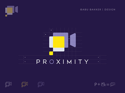 Proximity Branding logo (Sold) 2d abstract app brand and identity branding business concept creative design flat geometric icon illustration logo minimalist purple simple simple design vector yellow