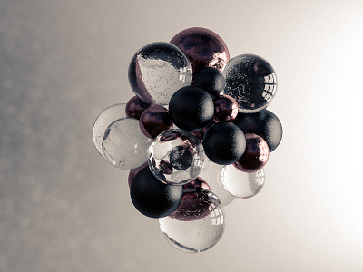 Marbles 3d art cinema 4d concept glass metal textured