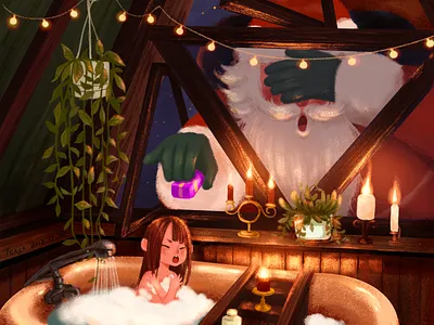 Merry Christmas color design drawing girl happy illustration merry merrychristmas