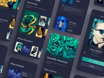 050/100 Daily UI: Book App - Dark Mode app book clean clear dark dark app dribbble elegant minimal simple sketch store ui ux