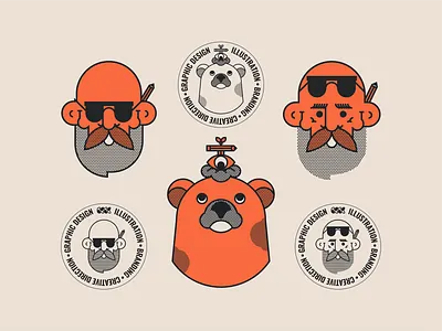 OND | Visual Assets 2018 adobe app avatar bear beard brand character freelancer illustration lockup logo mark obradovic nikola ond serbia studio de design typography ui vector