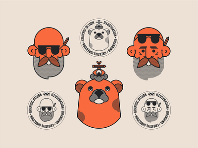 OND | Visual Assets 2018 adobe app avatar bear beard brand character freelancer illustration lockup logo mark obradovic nikola ond serbia studio de design typography ui vector