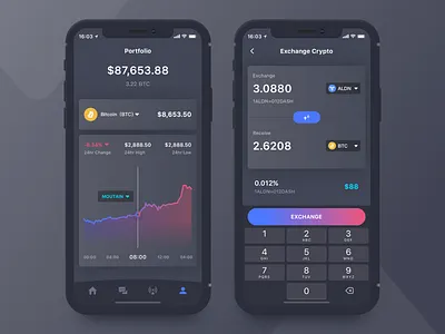 Portfolio UI app clean design flat ios mobile ui ux