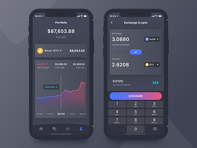 Portfolio UI app clean design flat ios mobile ui ux