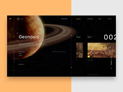 Geonosis UI elegant galaxy geonosis planet responsive screen shot star wars ui universe ux visual design website