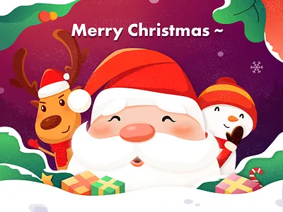 Merry Christmas～ ui 动画片 卡通设计 圣诞 插图 设计