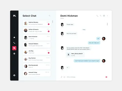 Direct Messages - UI app application design direct message ui