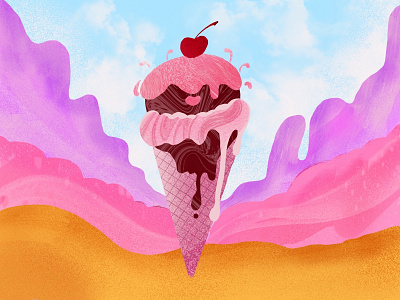 Ice cream color design drawing food food and drink holiday ice cream icon illustration illustrator vector