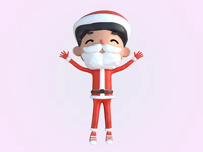 Pomn Santa 2018 3d animation c4d christmas illustration kids santa xmas
