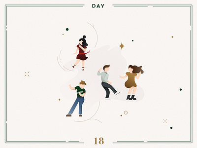 Day 18 🎄Christmas Parties advent calendar character character design christmas christmas decoration christmas illustration christmas party dancing design illustration ilustracion navidad minimalist navidad party vector xmas