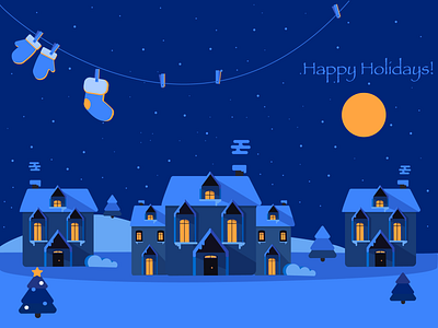 Night christmas colour cute design geometry holidays illustration illustrator vector
