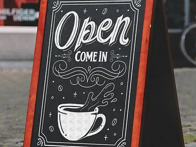Dat Sign Project barista chalk chalk art chalk board chalk lettering chalk type client work close coffee coffee cup coffee shop hand lettering illustration lettering open script sign sign design type typography