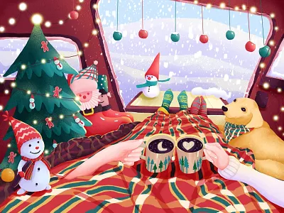 Merry Christmas clean colorful festival illustration