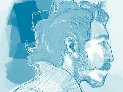 Dev Patel fine art illustration procreate