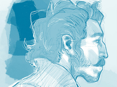 Dev Patel fine art illustration procreate